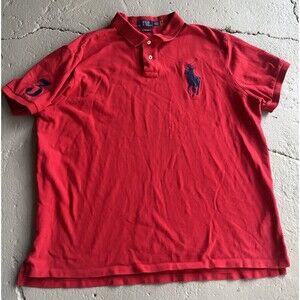 POLO Ralph Lauren Men's Classic Short Sleeve Shirt Big Pony Logo Red Size 2XL
